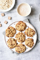 Healthy oatmeal cookies and coffee
