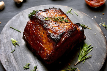 Grilled pork. Barbecue meat