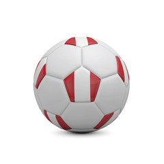 Soccer football with Peru flag. 3D Rendering