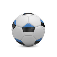 Soccer football with Estonia flag. 3D Rendering