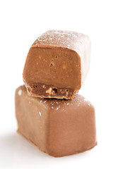 Handmade bonbons with salted caramel filling