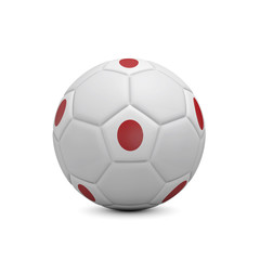 Soccer football with Japan flag. 3D Rendering