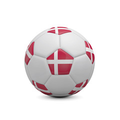 Soccer football with Denmark flag. 3D Rendering