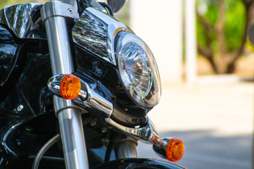 Light of black sport bike
