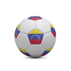 Obraz premium Soccer football with Venezuela flag. 3D Rendering