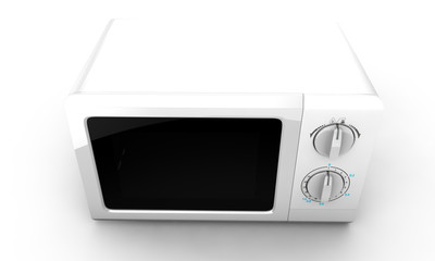 Fototapeta premium realistic microwave oven on isolated, kitchen object 3d illustration