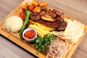 Grilled Shish Kebab Meat on the Bread