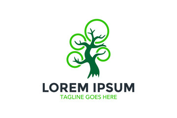 tree and leaf logo. vector illustration. editable