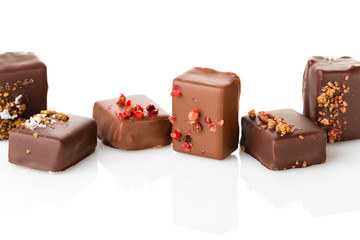 Set of luxury handmade chocolate bonbons