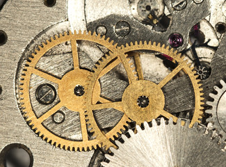 clockwork old mechanical watch, high resolution and detail