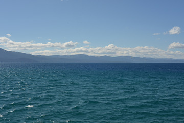 Fototapeta na wymiar Blue sea and sky with horizon.