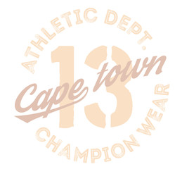 Cape town sport t-shirt design, college sport team style typography for poster, t-shirt or print.