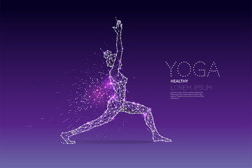 The particles, geometric art, line and dot of Yoga