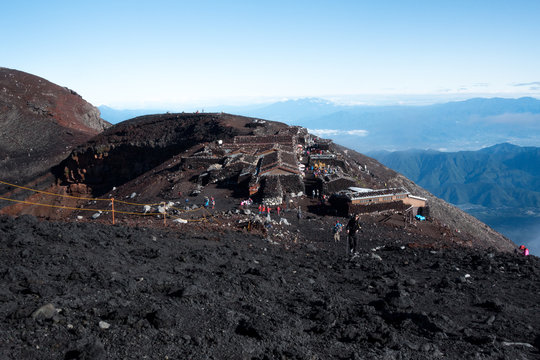 Mount Fuji climbing, colorful view of the ruins