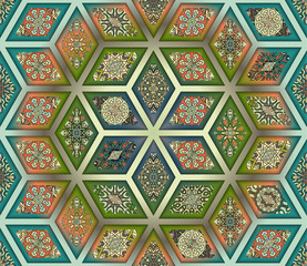 Seamless pattern. Vintage decorative elements. Hand drawn background. Islam, Arabic, Indian, ottoman motifs. Perfect for printing on fabric or paper.