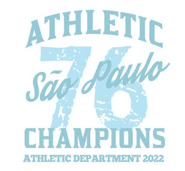 S o Paulo sport t-shirt design, college sport team style typography for poster, t-shirt or print.