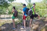 hike in Georgia, forests, fields and lakes. Adventure travel outdoors