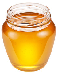 Jar full of fresh honey.