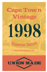 Cape town vintage clothing tag, for retail business, denim or other product.