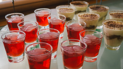 Strawberry jelly cocktail