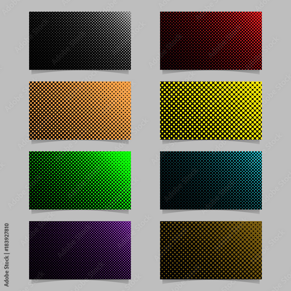 Poster retro halftone dot pattern business card background template design set - vector company stationery 