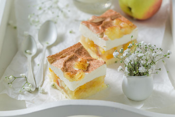 Tasty apple pie made of fresh ingredients