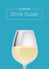 Summer Drink Guide Advertising Poster with Glass