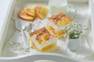 Sweet apple pie made of fresh ingredients