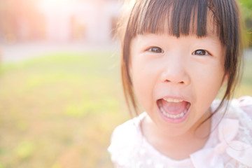 cute girl smile happily