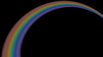 Rainbow icon. Shape arch isolated on black background. Colorful light and bright design element. Symbol of rain, sky, clear, nature. Flat simple graphic style Vector illustration