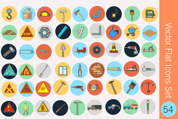 Collection of vector building flat icons