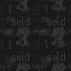 Vita incerta, mors certissima. Latin words for - life is uncertain, death is most certain. Latin text present with no special meaning. Vintage design pattern, for print and media. © lkeskinen