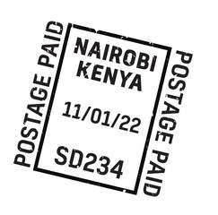 Nairobi postage stamp. Realistic looking stamp with city name.