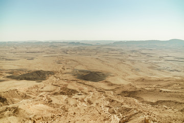 Famous israel desert negev. Scenic landscape view on natural nature