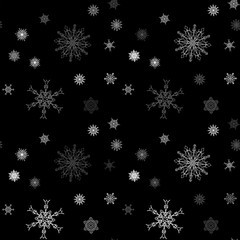 Christmas snowflake seamless pattern with tiled falling snow