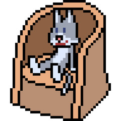 Fototapeta premium vector pixel art cat seat