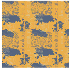 Absolutum dominium - absolute dominion in latin language. Vintage Madrid coat of arms pattern design.