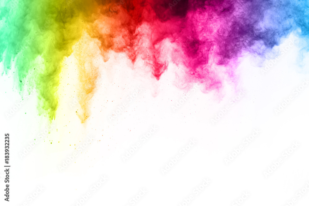 Canvas Prints abstract powder splatted on white background,freeze motion of color powder exploding/throwing color 