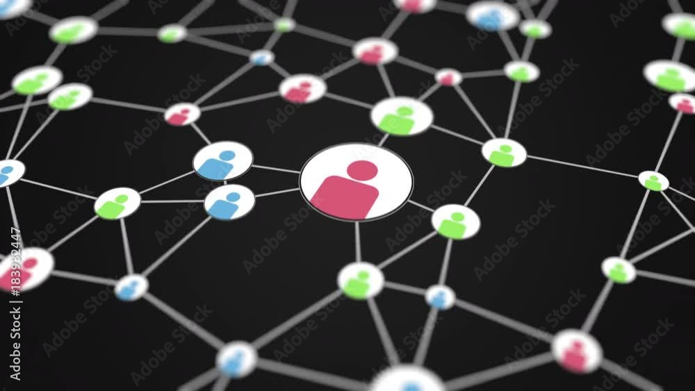 Poster social network users activity. loopable motion background