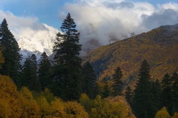 Evening in mountains