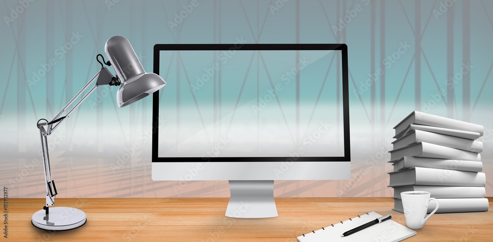Aufkleber composite image of image of a virtual desk