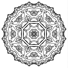 Flower Mandala. Vintage decorative elements.