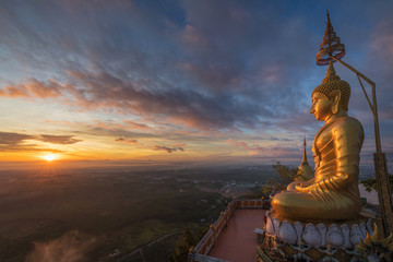 Top of tiger cave temple while sunrise , Krabi - Thailand