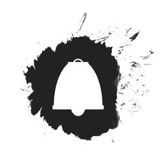 Schwarzer Farbfleck mit Glocken Symbol