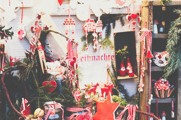 Christmas decorations on the market in Berlin, Germany.