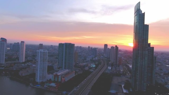 Bangkok city view aerial