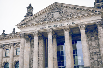 Fototapeta na wymiar Reichstag building, seat of the German Parliament (Deutscher Bundestag), in Berlin, Germany