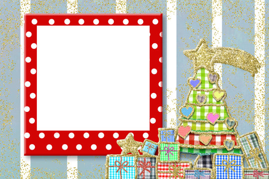 Christmas frame for children greeting card