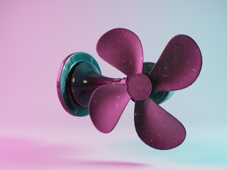 Visualization of the metal fan 3D illustration