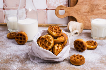 Traditional round Belgian waffles